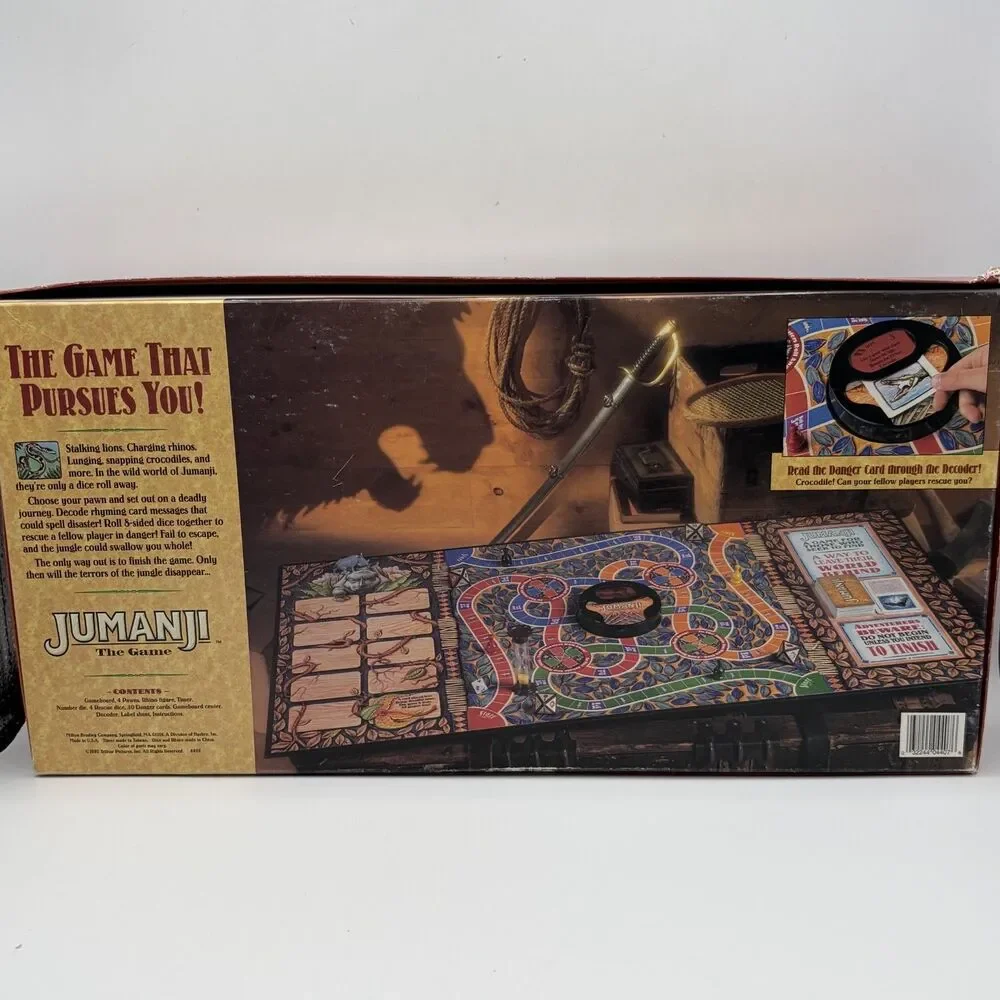 VINTAGE Jumanji The Game COMPLETE Milton Bradley 1995 Family Kids Movie Book